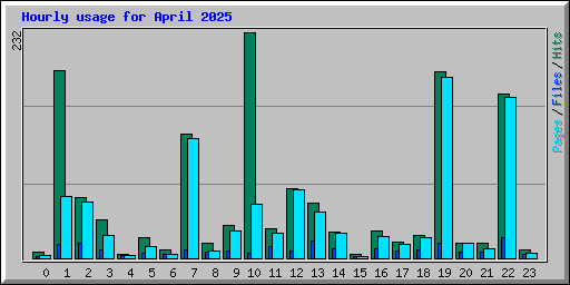 Hourly usage for April 2025