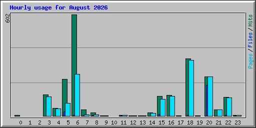 Hourly usage for August 2026