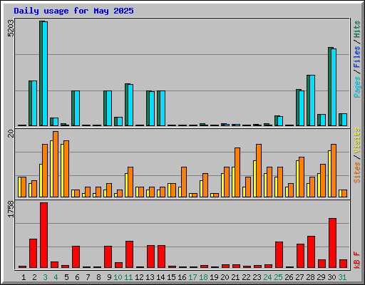 Daily usage for May 2025