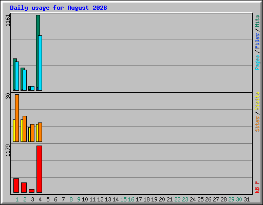Daily usage for August 2026