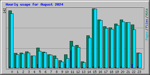 Hourly usage for August 2024