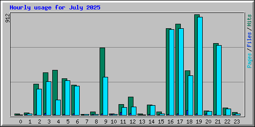 Hourly usage for July 2025