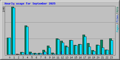 Hourly usage for September 2025