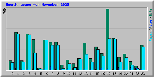 Hourly usage for November 2025