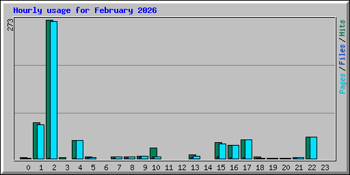 Hourly usage for February 2026