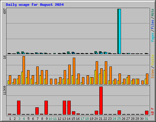 Daily usage for August 2024