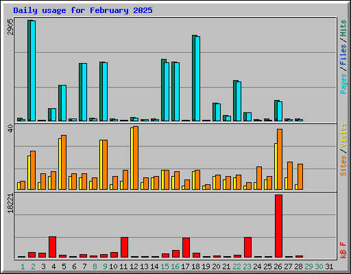 Daily usage for February 2025