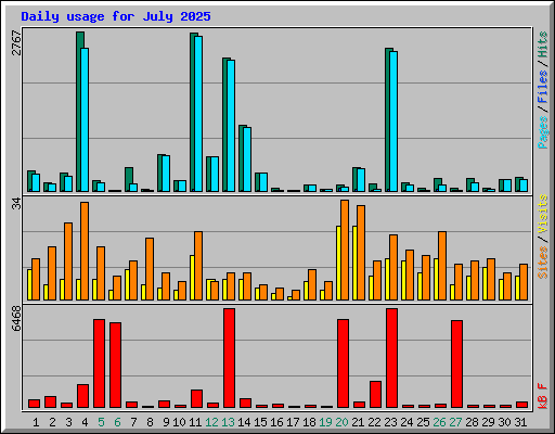 Daily usage for July 2025