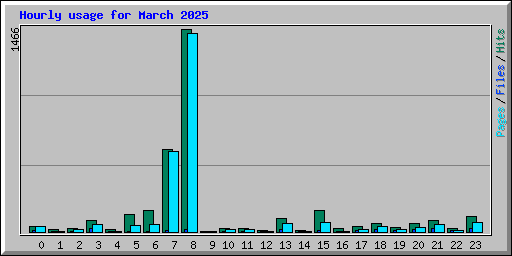 Hourly usage for March 2025