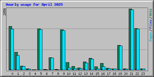 Hourly usage for April 2025