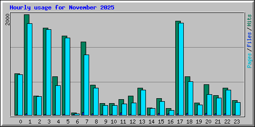 Hourly usage for November 2025