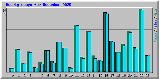 Hourly usage for December 2025