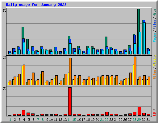 Daily usage for January 2023