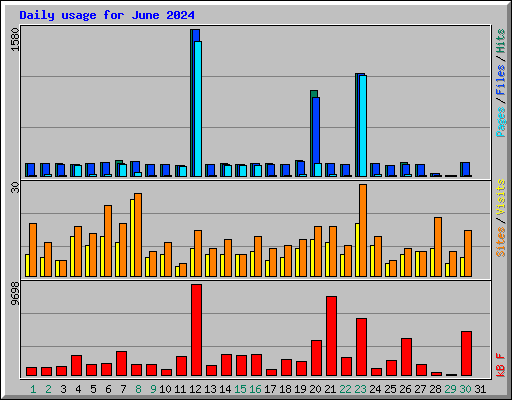 Daily usage for June 2024