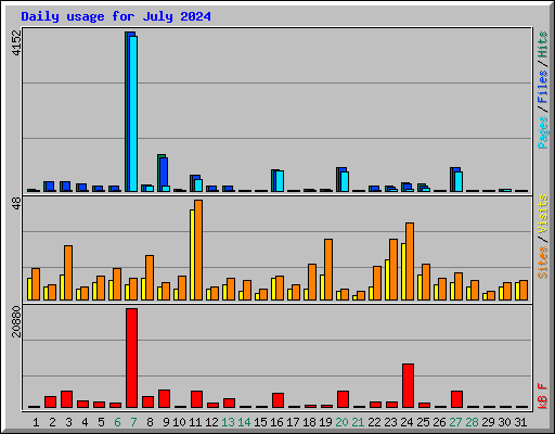 Daily usage for July 2024