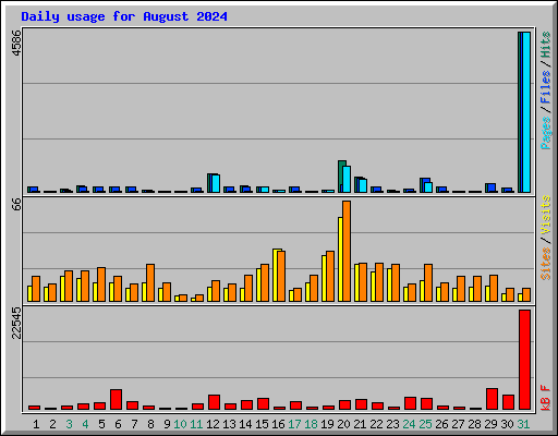 Daily usage for August 2024