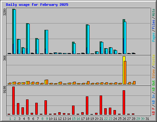 Daily usage for February 2025