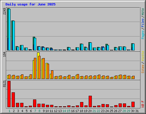 Daily usage for June 2025
