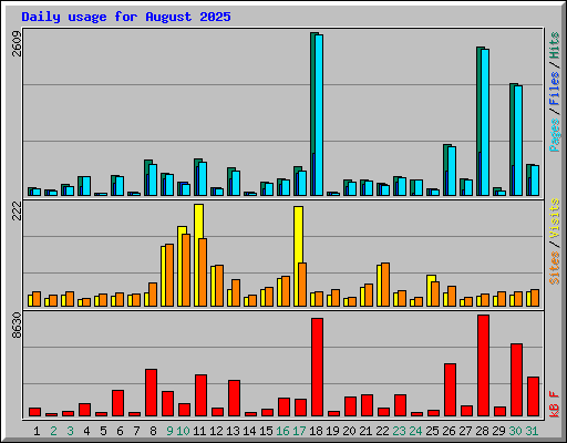 Daily usage for August 2025