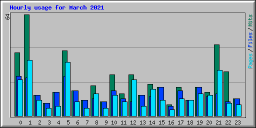 Hourly usage for March 2021
