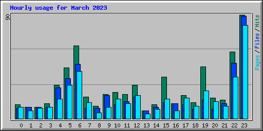 Hourly usage for March 2023