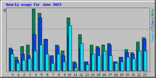 Hourly usage for June 2023