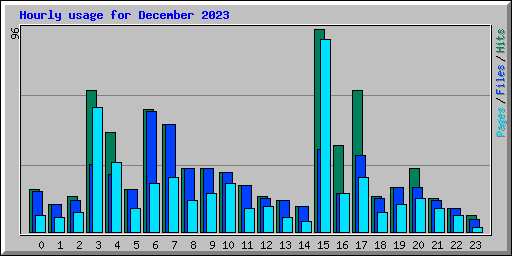 Hourly usage for December 2023