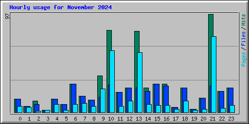 Hourly usage for November 2024