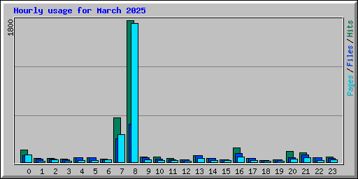 Hourly usage for March 2025