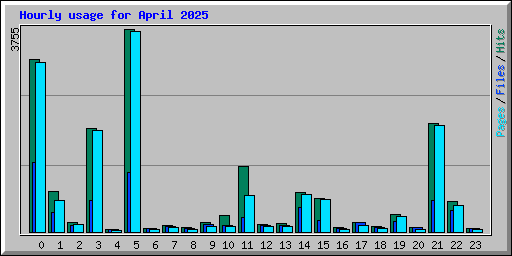 Hourly usage for April 2025