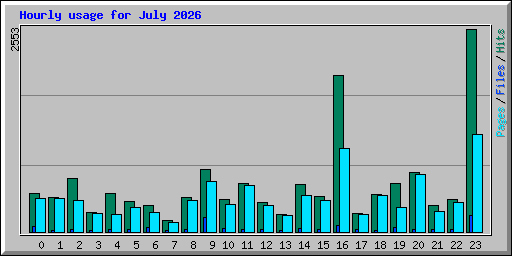 Hourly usage for July 2026