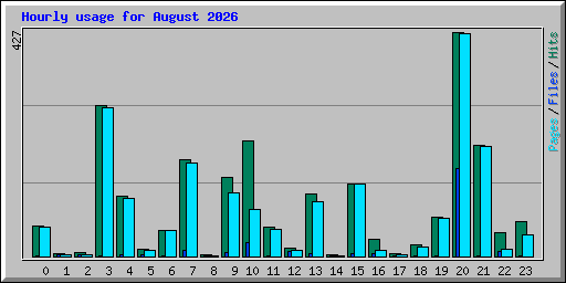 Hourly usage for August 2026