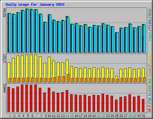 Daily usage for January 2023