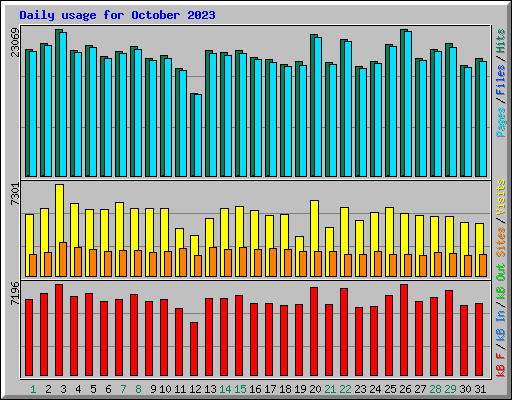 Daily usage for October 2023