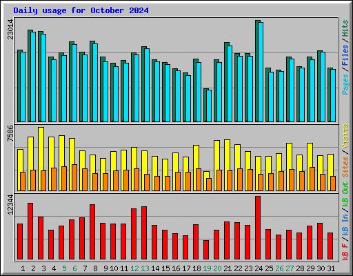 Daily usage for October 2024