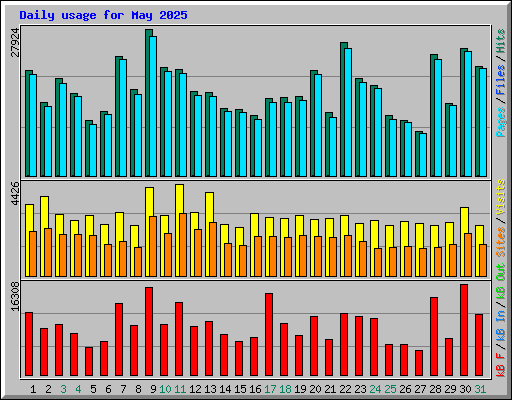 Daily usage for May 2025