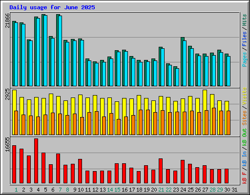 Daily usage for June 2025