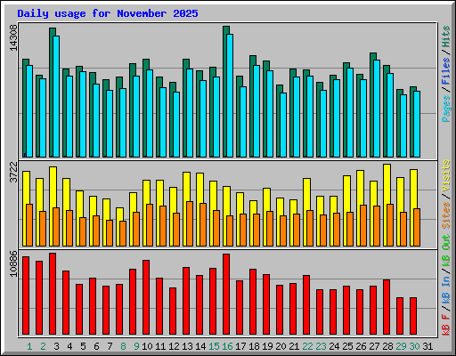 Daily usage for November 2025