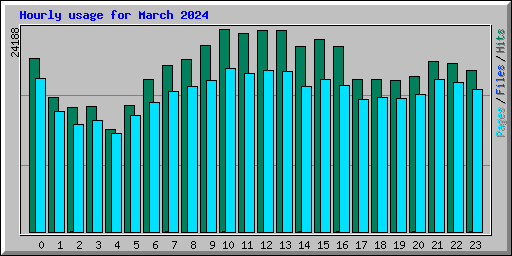 Hourly usage for March 2024