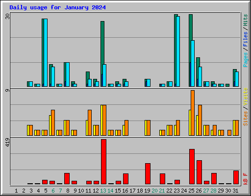 Daily usage for January 2024