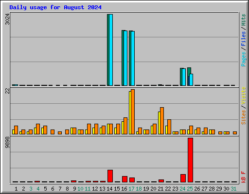 Daily usage for August 2024