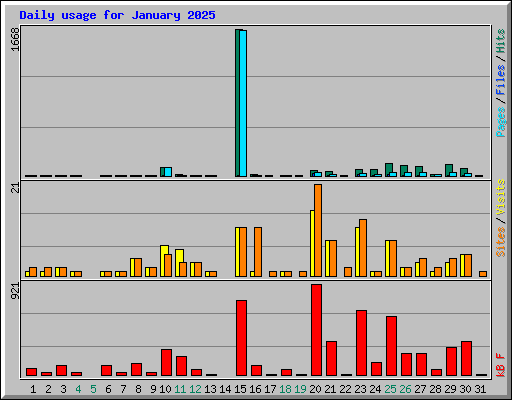 Daily usage for January 2025