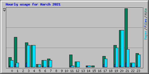 Hourly usage for March 2021