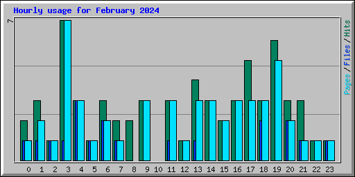 Hourly usage for February 2024