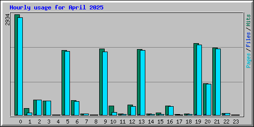 Hourly usage for April 2025