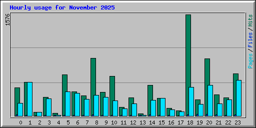 Hourly usage for November 2025