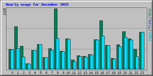 Hourly usage for December 2025